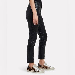 FRAME Size 30 Le High Skinny Jeans in Black Croc Pattern